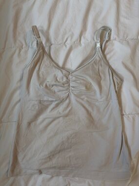 Bravado White Nursing Cami with Ruched Front